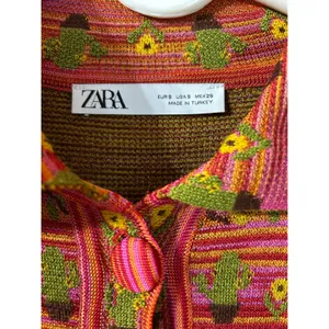 Zara Women's‎ S Knit Jacquard Polo Sweater Button Down Cardigan thumbnail 3