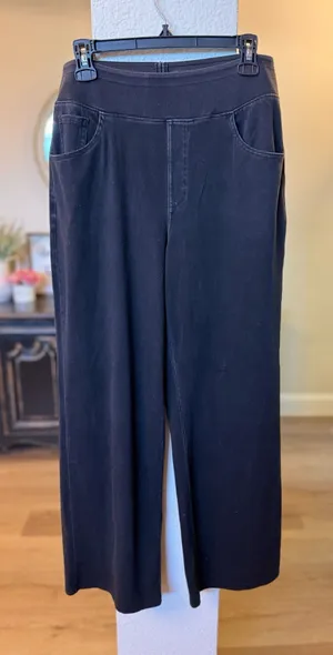 Halara Flex High Waisted Multiple Pockets Wide Leg Jeans Black Size L thumbnail 1