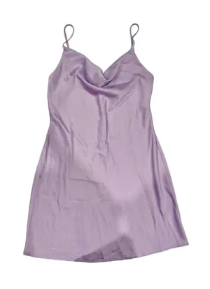 Urban Outfitters Lilac Satin Cowl Neck Slip Mini Dress thumbnail 1