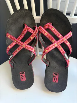 Teva Women's Strappy Pink and Orange Sandals thumbnail 1