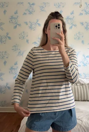 Sézane Stripe Shirt Top Blue  thumbnail 1