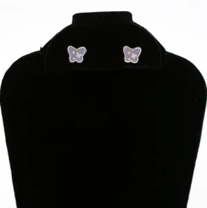 925 Sterling Silver Purple Butterfly Earring Studs thumbnail 4