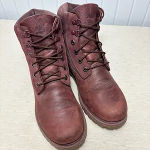 Timberland‎ Premium Dark Red Burgundy Nubuck Waterproof Classic Boots Womens 9.5 thumbnail 4