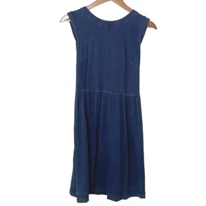 LOFT Denim Look Sleeveless Dress Blue Zip Back Lightweight Size 0 thumbnail 2