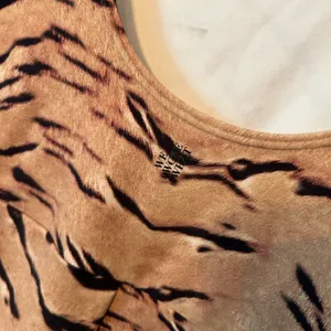 WeWoreWhat Womens Tiger‎ Print Scoop Neck Sleeveless Romper Brown Black thumbnail 3