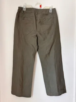 Sandro Gray Linen Blend Straight Leg Trousers Women's Size 8P Petite Lightweight thumbnail 2