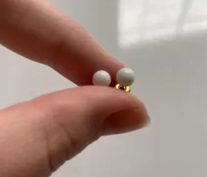 Small White Ball Studs thumbnail 2