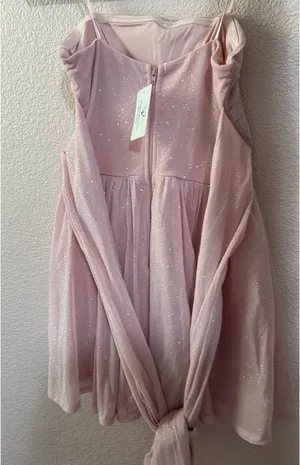 NWT Pink Windsor Dress Mini Glitter bow tie back thumbnail 2