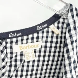Barbour Thistle Ruffle Sleeve Gingham Top Women's Size‎ 4 Coastal Chic thumbnail 5