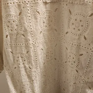 646 Main white eyelet embroidered short sleeve top tunic large 100% cotton thumbnail 8