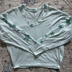 Free People Movement Top‎ Womens XS Melrose Star Light Green Beachy Gym Workout thumbnail 1