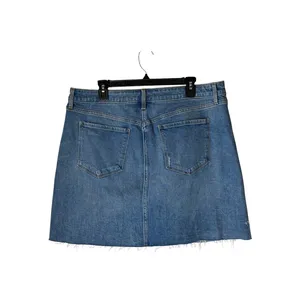 Old Navy Denim Mini Skirt Women 16 Blue Distressed Raw Hem Cotton Jean A Line thumbnail 2