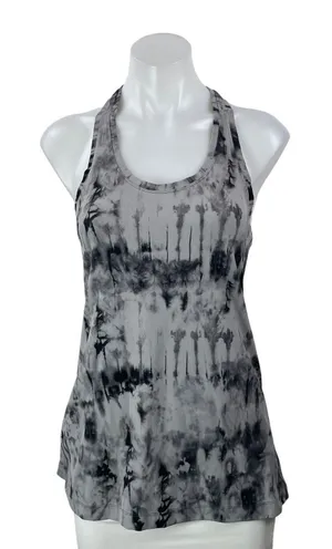 Lululemon Women's Black Tie Dye Scoop Neck Racerback Athletic Tank Top Size M thumbnail 1