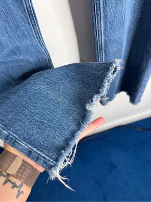 Abercrombie & Fitch 90s Straight Mid‎ Rise Raw Hem 33/16R Minimalist Casual thumbnail 6