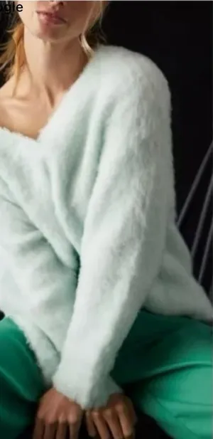 Maeve By Anthropology V-Neck Sweater - Soft Mint thumbnail 1