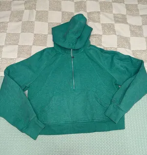 Lululemon Scuba Oversized Half-Zip Hoodie Heathered Maldives Green XS/S thumbnail 1