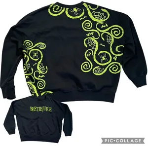 Beetlejuice Lime Green and Black Sweatshirt Size L thumbnail 2