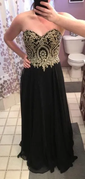 Gold Embroidered Gown thumbnail 1
