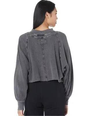 Free People Fun Times Turtle Thermal Pullover Black XS thumbnail 2