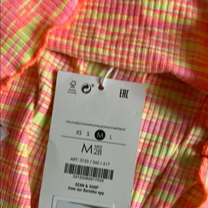 Bershka Neon Pink and Yellow Striped Top thumbnail 6