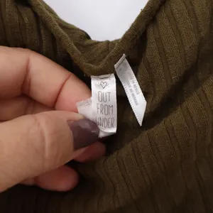 Out From Under Bodysuit Womens M Ribbed Knit Olive Green Low Back Excellent thumbnail 2