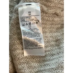 Banana Republic Size XS Beige Ribbed Wool Alpaca Blend‎ Crewneck Sweater Oatmeal thumbnail 5