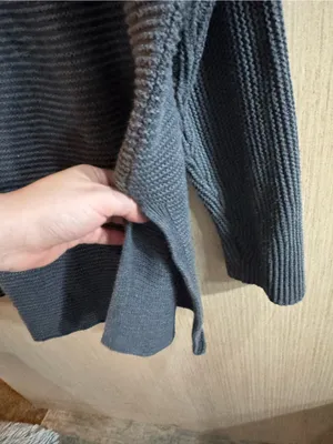 Pact Women's Cotton Charcoal Ribbed Crew Neck Sweater Size Medium thumbnail 4