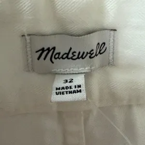 Madewell Herringbone Camp Shorts White Cotton High Rise Utility Pockets NZ166 32 thumbnail 3