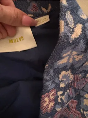 Maeve Navy Floral Jacquard Pencil Skirt thumbnail 3