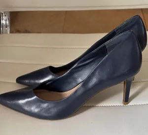 Alfani Step N Flex Jeules Navy Blue Leather Pointed Toe Pumps Heels Size 10M thumbnail 1