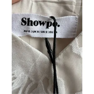 Showpo NWT Philine Midi Jacquard Plunge Dress Off White Size 2 thumbnail 8