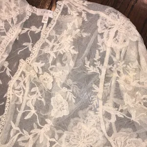 ADIVA ivory color lace knit light sheer kinono size XLarge thumbnail 4