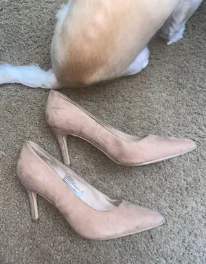 A New Day Nude Suede Heels thumbnail 6