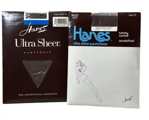 Hanes Pantyhose Ultra‎ Sheer Style 710 Size B Town Taupe NEW Lot Of 2 Vintage thumbnail 1