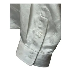 Boys Lie Shirt Women Medium White Satin Collared Button Down Bridezilla Top NWOT thumbnail 10