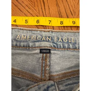 American Eagle Strigid Jeans Women 000 Light Wash Distressed Wide Leg High Rise thumbnail 4