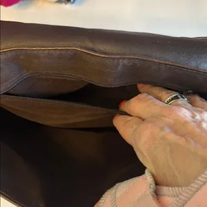 Faux leather Messenger/hand Bag Brown thumbnail 10