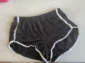 Women's Aeropostale Classic Retro Athletic Shorts Size L Black White thumbnail 1