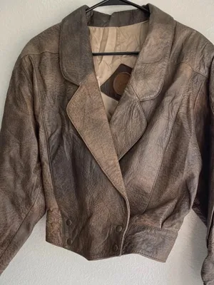 Vintage Jess Genuine Brown Leather Bomber Jacket Brown Mexico Made Women’s Sz M thumbnail 2