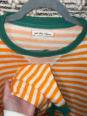 Free People Classic Striped Oversized Crewneck thumbnail 3