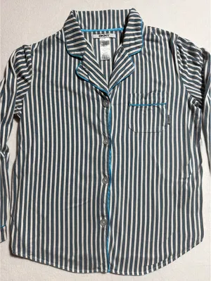 DKNY Women's Striped Cotton Pajama Set Small thumbnail 4