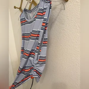 NWT Free People Movement Tempo Sport Mode Muscle Tee Small Wave Stripe Steel thumbnail 9