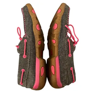 Twisted X Neon Pink Aztec Print Women’s 8.5M Boat Driving Mocs Loafers Shoes thumbnail 8
