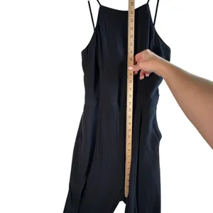 Abercrombie & Fitch Jumpsuit‎ Tie Back Viscose Black Size M Wide Leg Boho Chic thumbnail 9