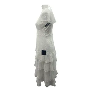 Lulu's Graceful Darling Flutter Sleeve White Lace Midi Fairy Dress thumbnail 5