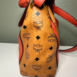 MCM Orange and Tan Monogram Satchel thumbnail 5