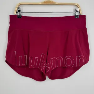 Lululemon Speed Up Mid-Rise Lined Short 4" Size 10 Pomegranate Silver Reflective thumbnail 4