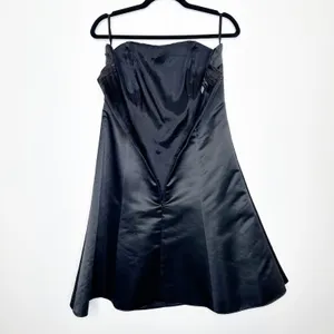 Vintage Jessica McClintock Gunne Sax Strapless Dress Women's Black Green 11/12 thumbnail 3
