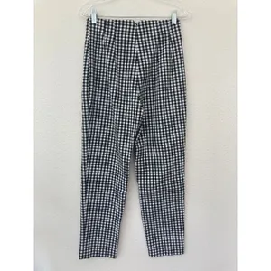 Zara Buffalo Plaid Casual Retro Business Casual Black White Straight Taper Pants thumbnail 6