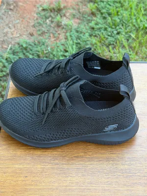 Skechers Stretch Fit Air-Cooled Memory Foam Sneakers Women’s 6 Black Knit thumbnail 7